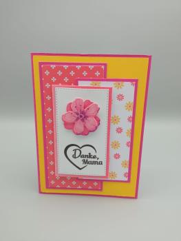 Muttertagskarte – „Danke, Mama“ | 3D-Blume | Frühlingsdesign