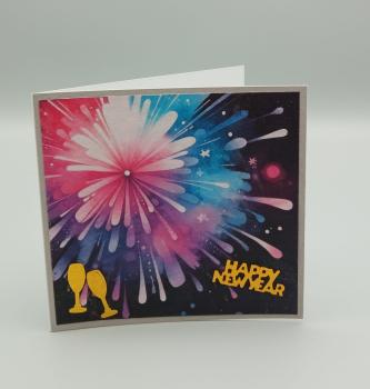 Grußkarte mit Feuerwerk