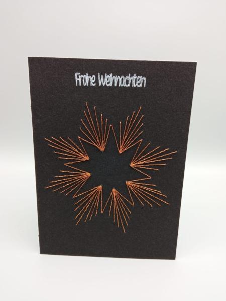 Edler Glanz: Fadengrafik Karte in Schwarz & Kupfer