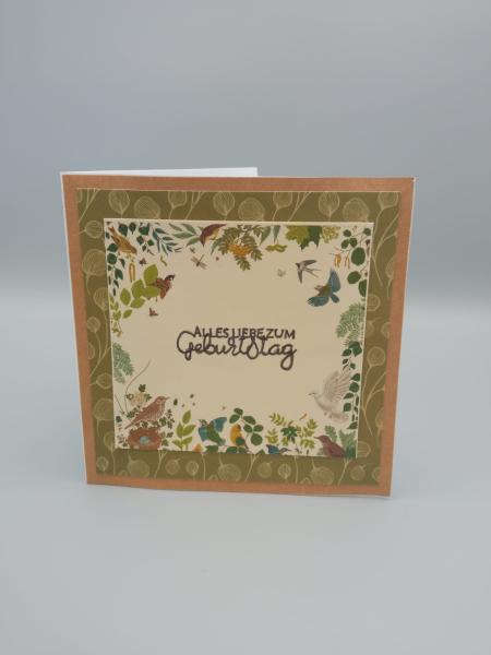 Bunte Vogelschar gratuliert: "Alles Liebe zum Geburtstag"-Karte