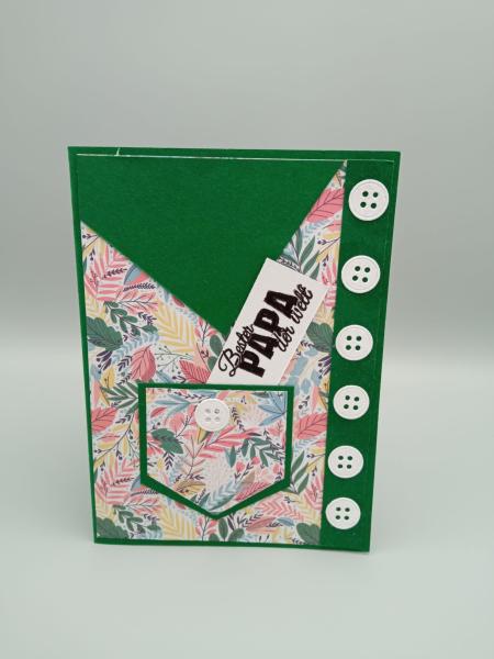 Handgefertigte Vatertagskarte "Blütenpracht für den Besten Papa der Welt"