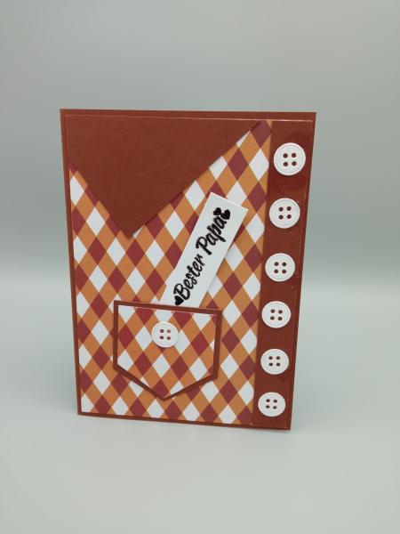 Handgefertigte Vatertagskarte "Warmes Karo für den Besten Papa"