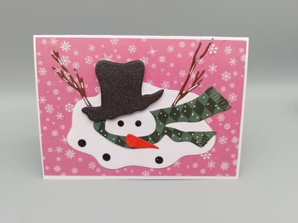 Handgemachte Grußkarte „Schmelzender Schneemann“